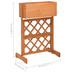 Berkfield Garden Trellis Planter Orange 45x30x74 cm Solid Firwood