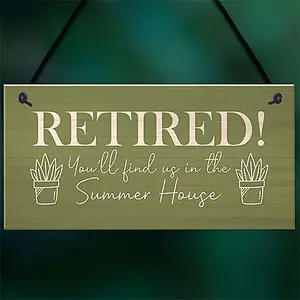 Red Ocean Summerhouse Sign Novelty Retirement Gift Hanging Door Garden Sign Shed Sign Gift For Him Her Friendship Gift