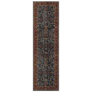 Luxurious Bordered Easy to Clean Persian Floral Traditional Blue Rug for Living Room Bedroom & Dining Room-160cm X 235cm