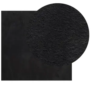 Rug HUARTE Short Pile Soft and Washable Black 200x200 cm