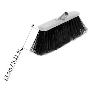 Traditional Wooden Broom with Extra Long Medium Soft Bristles (50 cm / 19.5 in, No Handle)