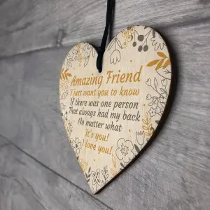 THANK YOU Best Friend Poem Plaque Gift For Birthday Christmas Wood Heart