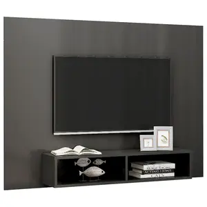 Berkfield Wall TV Cabinet High Gloss Grey 135x23.5x90 cm Engineered Wood