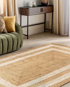 Jute Area Rug 200 x 300 cm Beige GEMEREK