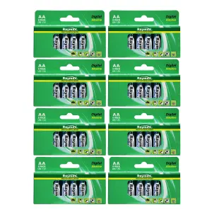 Raymax Digital Alkaline AA LR6 1.5V Batteries 8 Packs. Total of 64 Batteries