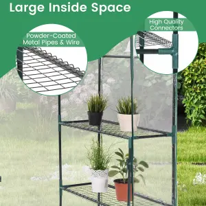 Costway Mini Walk-in Greenhouse Heavy-Duty Garden Warm House w/ PVC Cover