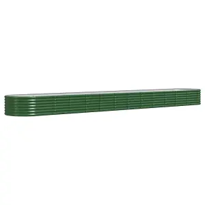 Berkfield Garden Planter Powder-coated Steel 512x80x36 cm Green