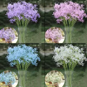 Best Artificial 53cm Gypsophila Flower Spray Bunch (9 pcs) / Pink