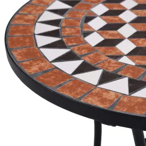 Berkfield Mosaic Bistro Table Brown 60cm Ceramic