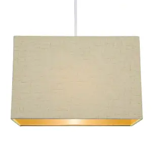 Contemporary and Sleek Taupe Linen Fabric Rectangular Lamp Shade 60w Maximum