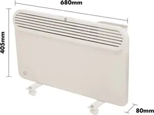 1500W Floor or Wall Mounted Electric Panel Heater - Slimline Silent Energy Efficient Home, Office or Conservatory Radiator