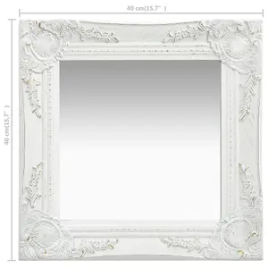 Berkfield Wall Mirror Baroque Style 40x40 cm White