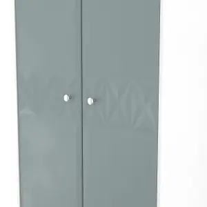 San Jose Ready assembled Contemporary Duck egg blue & white Tall Double Wardrobe (H)1960mm (W)740mm (D)520mm