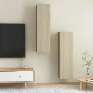 Berkfield TV Cabinets 2 pcs Sonoma Oak 30.5x30x110 cm Engineered Wood