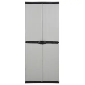 Berkfield Garden Storage Cabinet with 3 Shelves Grey&Black 68x40x168 cm