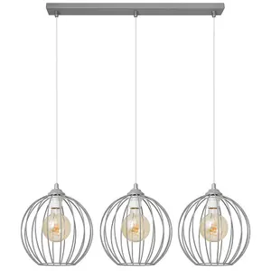 Luminosa Mercure Straight Bar Pendant Ceiling Light Grey 70cm