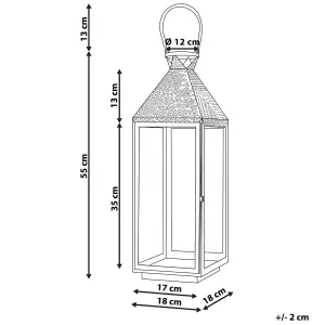 Beliani Modern Lantern BALI Metal Silver