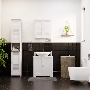 Bath Vida Liano White 2 Door Tall Bathroom Cabinet