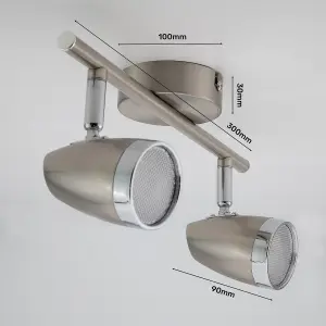 Vector 2 X 4W Led Brushed Chrome Spotlight