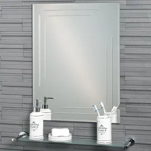 Showerdrape Chelsea Rectangular Wall Mounted Frameless Bathroom Mirror 60 x 45cm