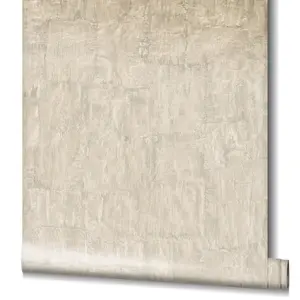 Galerie Earth Collection Beige Textured Bark Sheen Wallpaper Roll