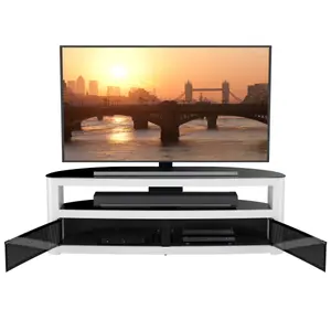 AVF Affinity Burghley Plus 1.5m Curved TV Stand, for TVs up to 70" - Gloss White