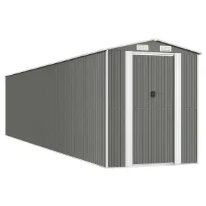 Berkfield Garden Shed Light Grey 192x938x223 cm Galvanised Steel