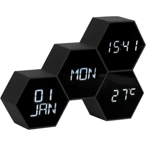 Heatherfield Digital Electric Alarm Tabletop Clock in Black