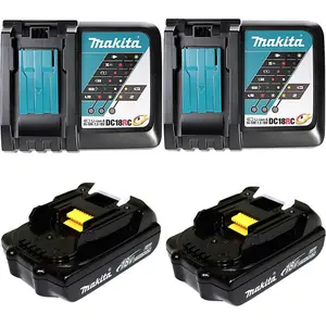 Makita BL1815 18v 2x LXT 1.5ah Lithium Batteries + DC18RC Dual Pack Fast Charger