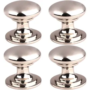 4 PACK - Victorian Tiered Door Knob - 42mm Polished Nickel Cabinet Pull Handle Round Rose