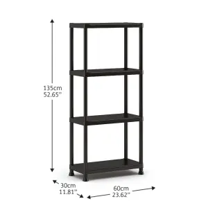 Keter Plus Shelf 4 shelf Plastic Shelving unit (H)1350mm (W)600mm (D)300mm