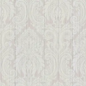 Fine Décor Juliette II Large Damask White Silver Lilac Wallpaper