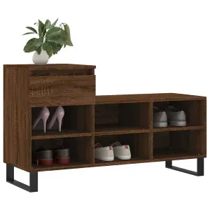 Berkfield Shoe Cabinet Brown Oak 102x36x60 cm Engineered Wood