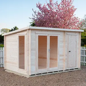 12 x 8 Ft. 19 mm Log Cabin with Storage Shed