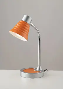 Luminosa Task Table Lamp, Orange, Chrome, E14