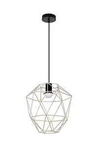 Interiors by Premier Wyra Champagne Gold Pendant Light