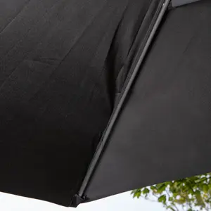 2.7m Garden Patio Sun Shade Parasol with Crank Handle in Black