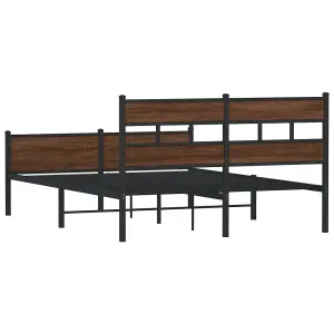 Berkfield Bed Frame without Mattress Brown Oak 140x200 cm Engineered Wood