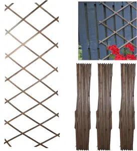 DIVCHI Wooden Trellis Expandable Garden Wall Trellis For Climbing Plants Decoration & Plants Partitioning (Pack Of 3)