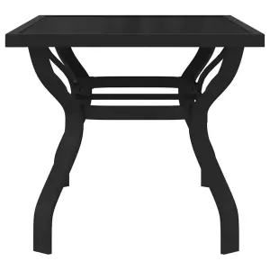 Berkfield Garden Table Black 140x70x70 cm Steel and Glass