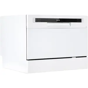 Compact White Portable Dishwasher with 6 Place Settings and Multiple Wash Programs