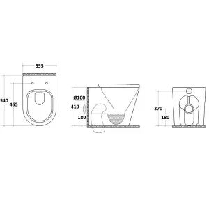 Zeus White Ceramic Rimless Design Back to Wall Toilet with Soft Closing Toilet Seat