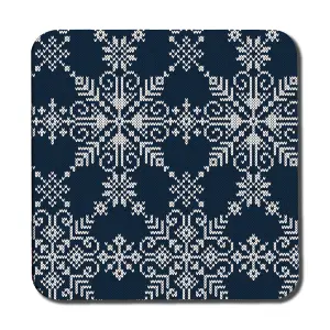 Knitted pattern of white snowflakes (coaster) / Default Title