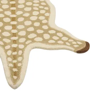 Wool Kids Rug Fawn 100 x 160 cm Beige YONA