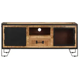 Berkfield TV Cabinet 110x31x46 cm Rough Mango Wood