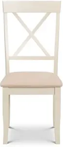 Julian Bowen Davenport Rectangular Extendable Dining Table With 6 Chairs, Off White, Farmhouse, Cream, Ivory