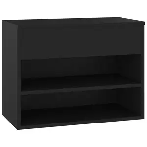 Berkfield Shoe Bench Black 60x30x45 cm Engineered Wood