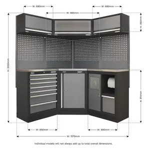 Sealey Modular Storage System Combo Stainless Steel Worktop APMSSTACK08SS