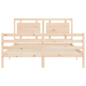 Berkfield Bed Frame with Headboard 160x200 cm Solid Wood