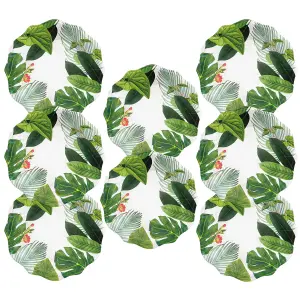 Purely Home Tropical Floral Melamine Dinner Plates - Set of  8